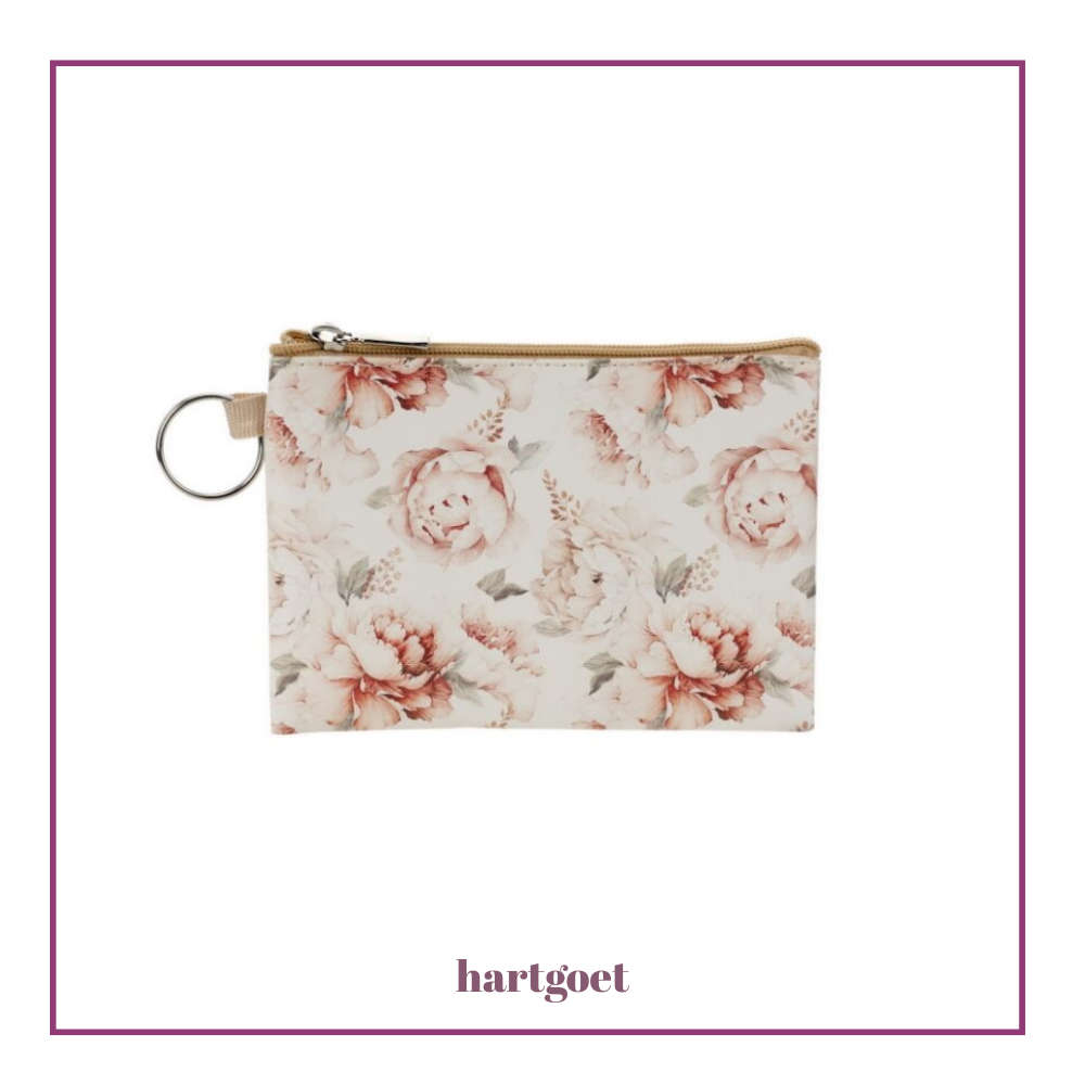 Keyring Purse - Pink Peonies