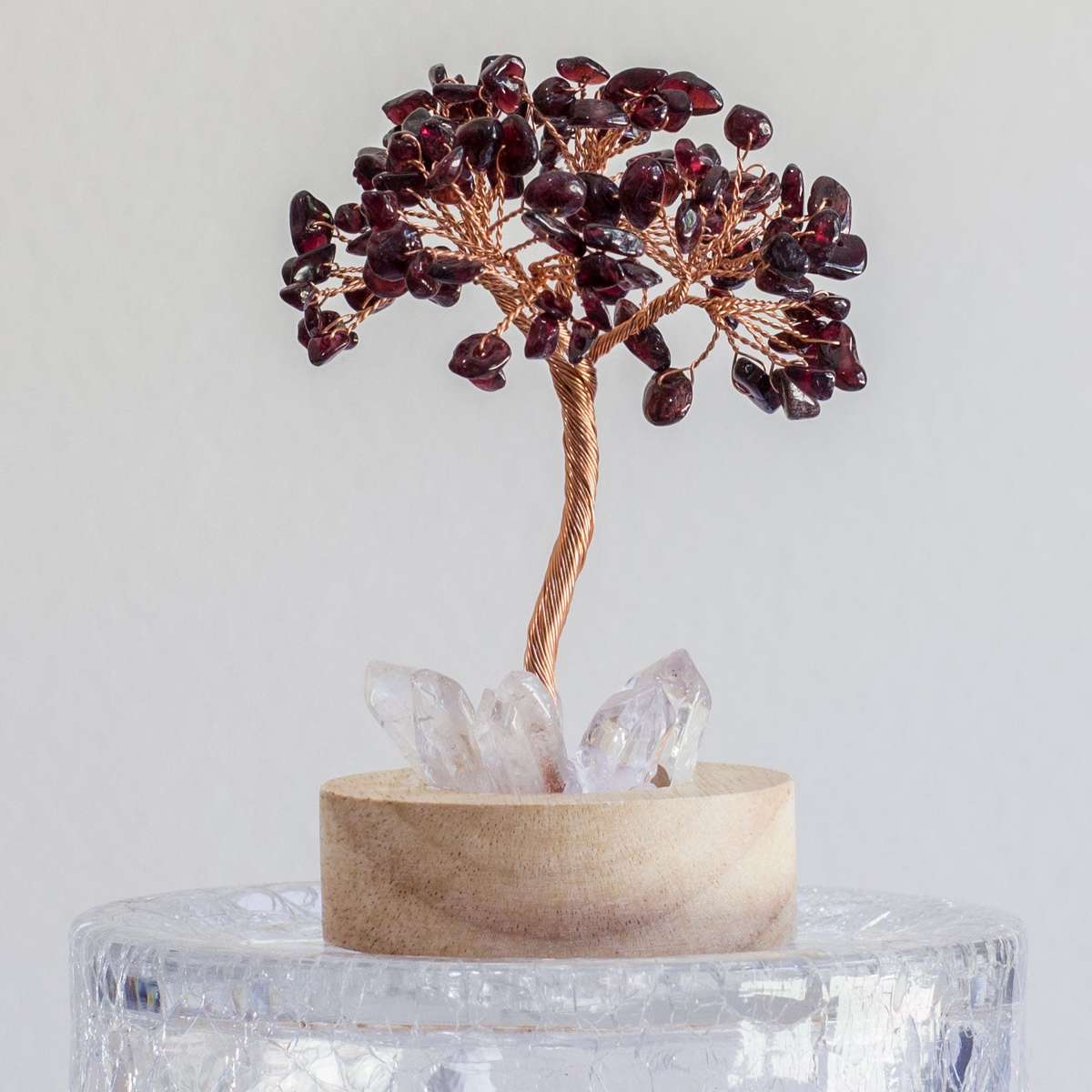 Crystal gemstone tree of life - Night light  - Garnet