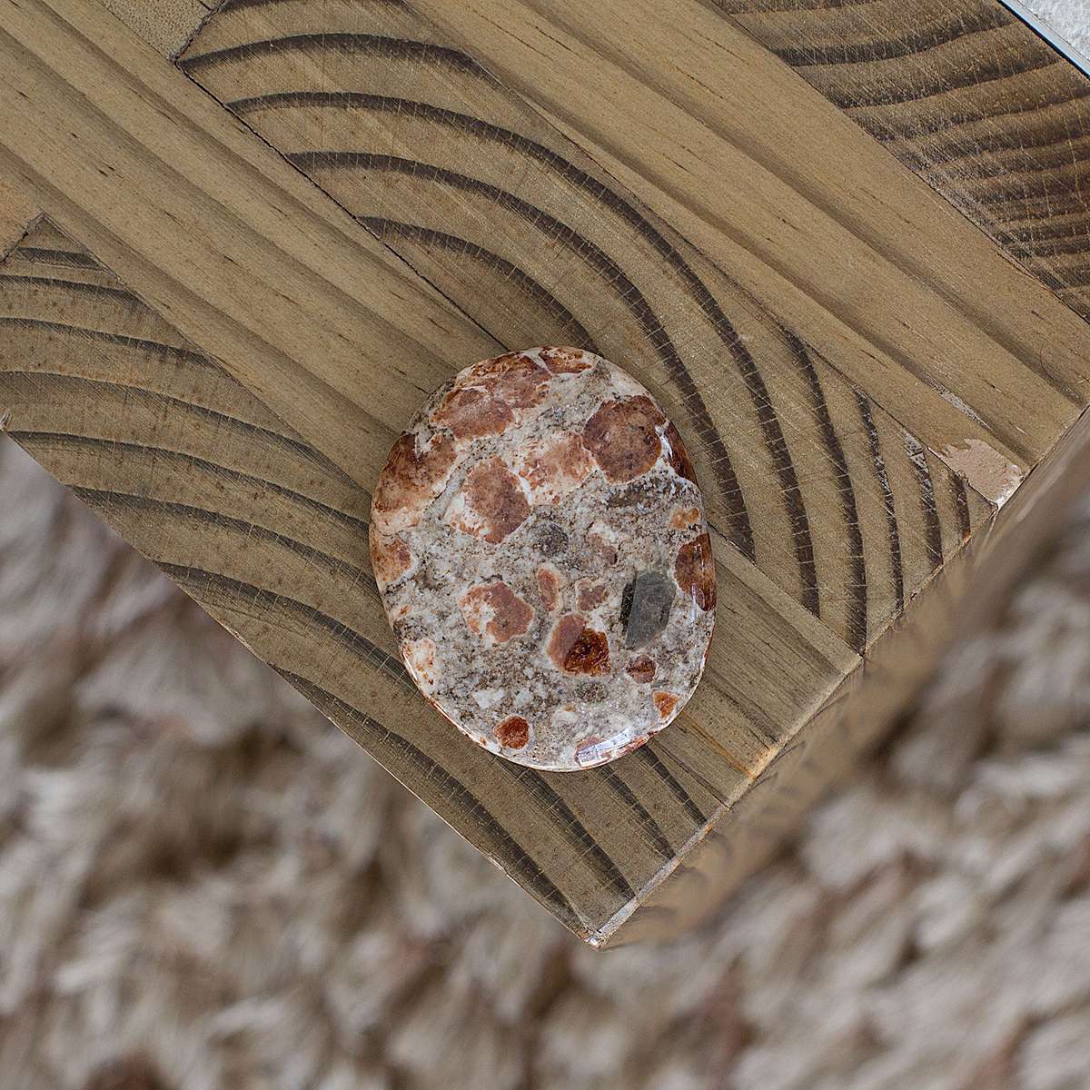 Garnet in Limestone Worry Stone
