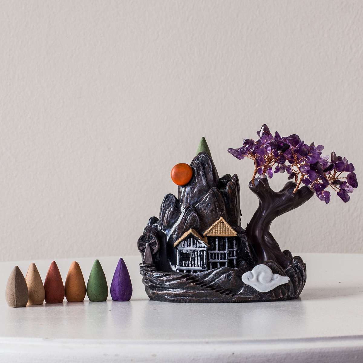 Crystal Backflow Burner - Amethyst