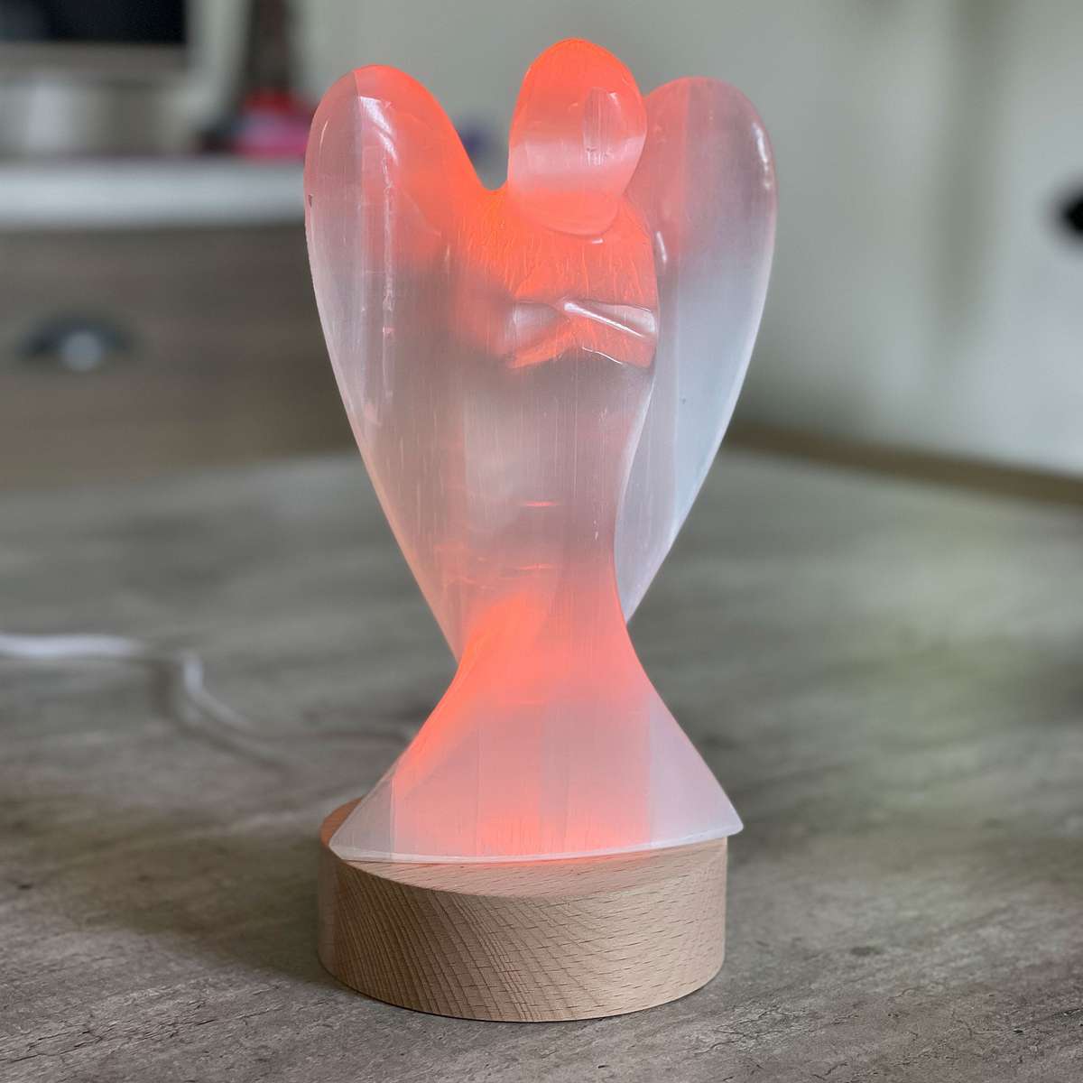 Selenite Lamp - Angel