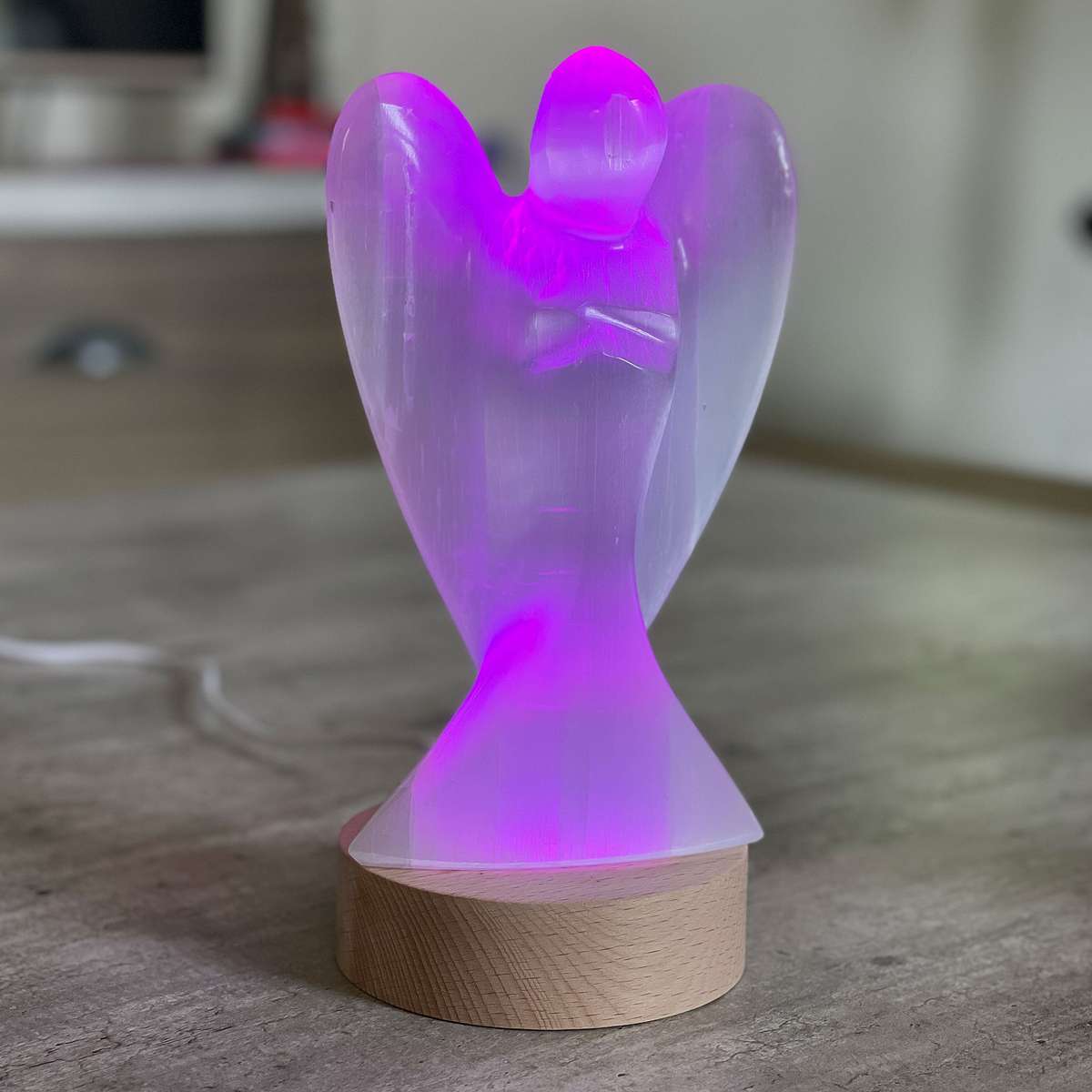 Selenite Lamp - Angel