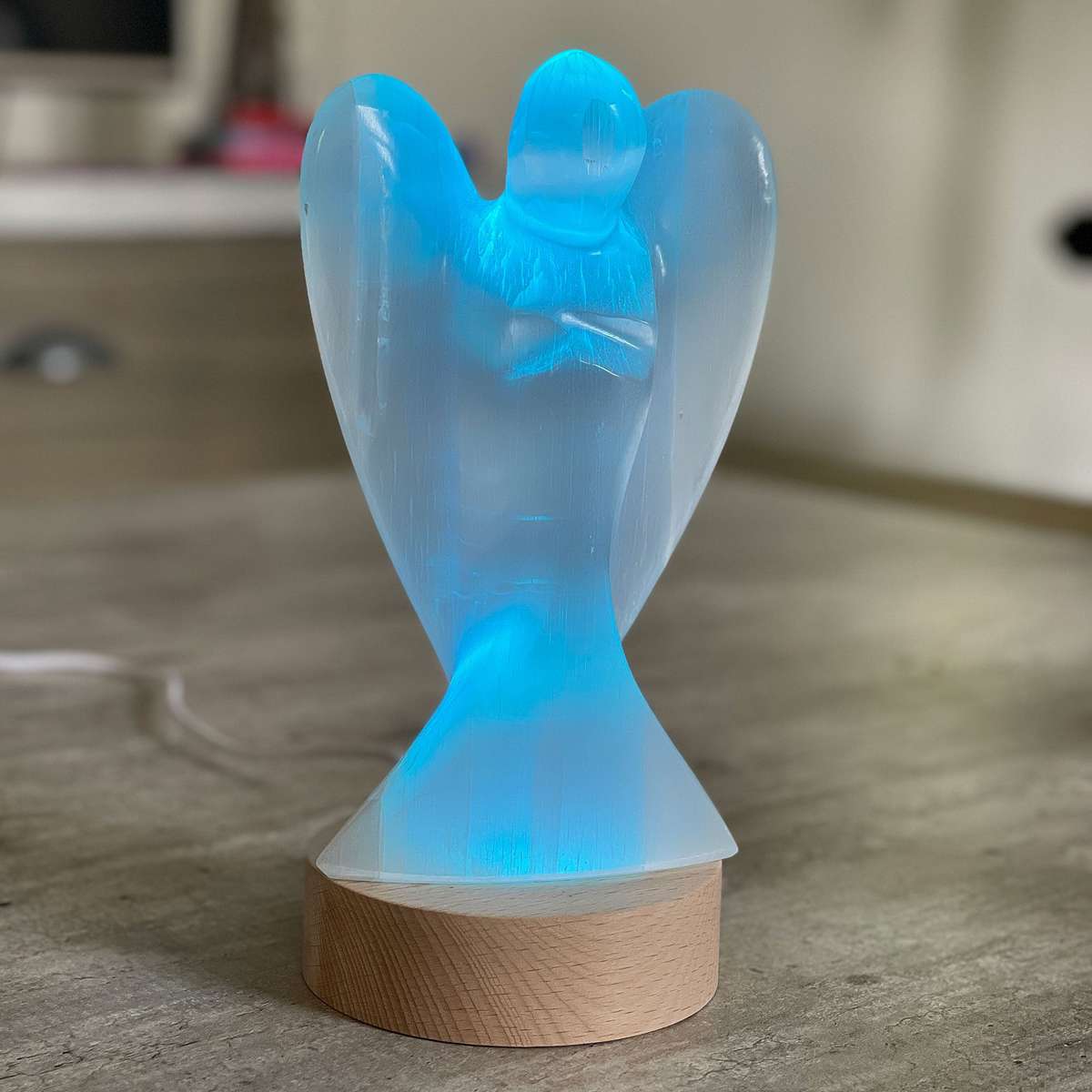 Selenite Lamp - Angel