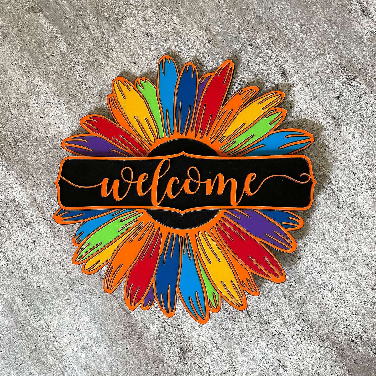 7 Chakra Welcome Sign - Orange