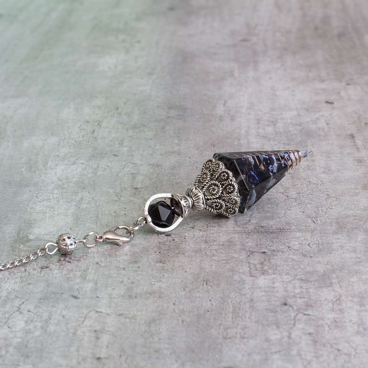 Pendulum - Snowflake Obsidian - Resin