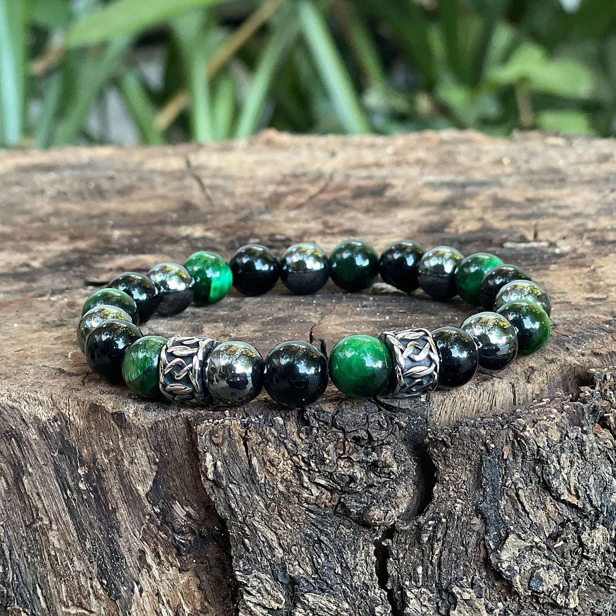 The Triple Protection Bracelet (10mm) Green