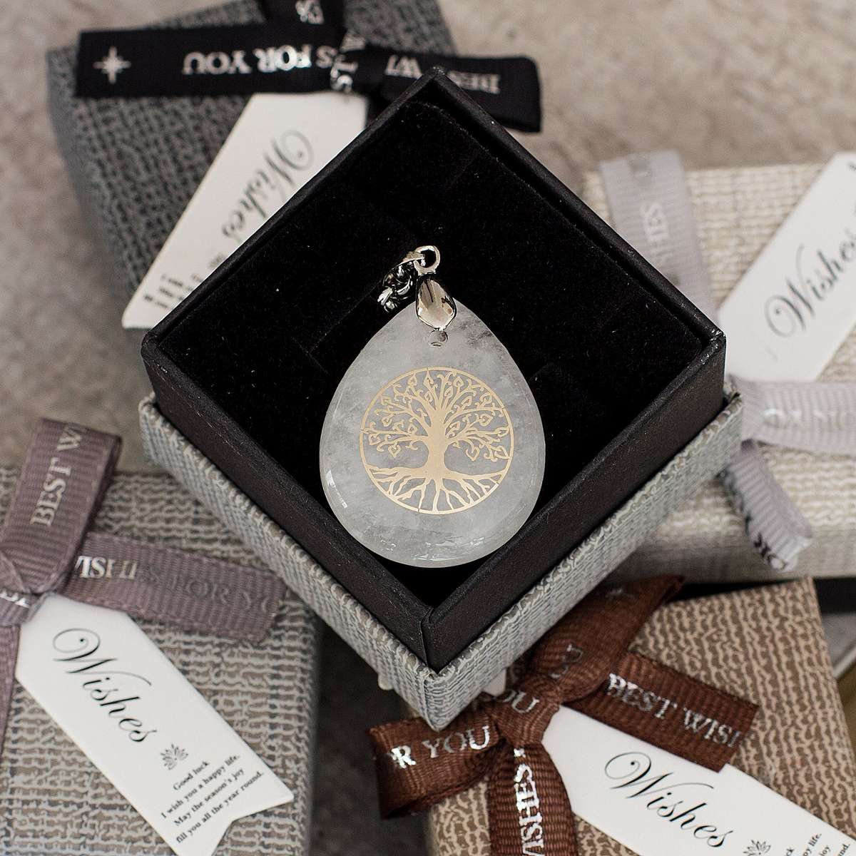 Water Drop Necklace - Clear Quartz