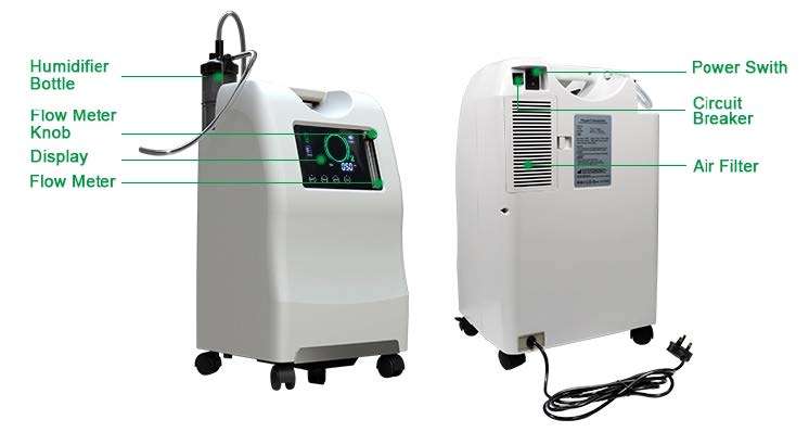 Portable Oxygen Concentrator 8L to 20L Continuous Flow - 8 Litre