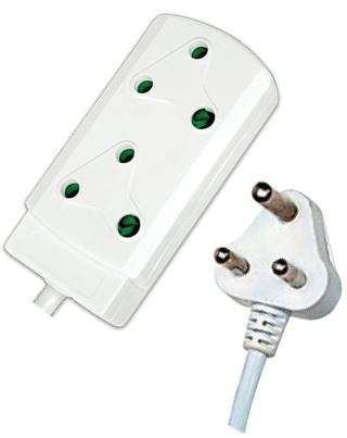 10A 2 Way Extension Socket + O/Load C/W 400Mm Cable