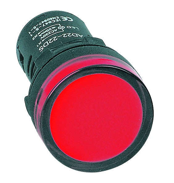 RED LED PILOT LIGHT HI-BRITE 22mm 48V AC/DC