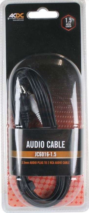 3.5Mm Plug To 2 Rca Plug 2.5X2.8Mm 1.5M