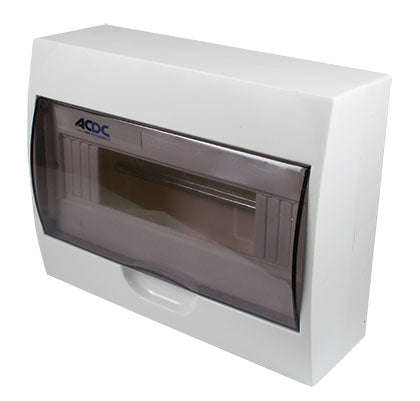 White Din Db 12-Way Surface With Door And Tray