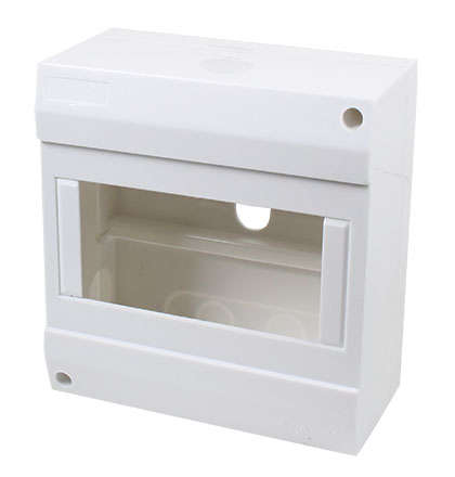 White Modular Din Db 6-Way Surface Mount