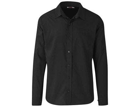Mens Long Sleeve Kensington Shirt - Black / M