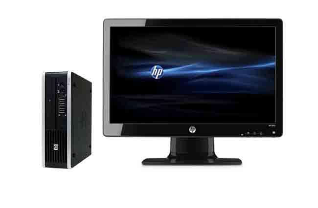 HP COMPAQ 8200 ELITE USDT and 20 INCH HP 2011X LED MONITOR WITH KEYBOARD AND MOUSE - FULL SET