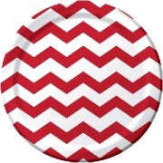 Plain Chevron Red Plates