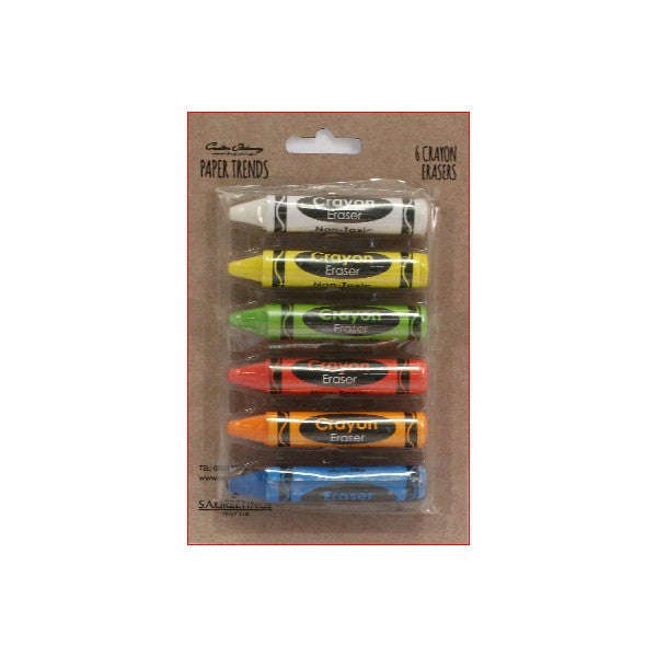 6 Crayon Erasers