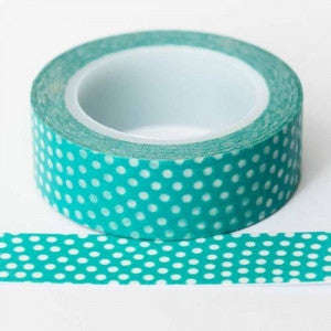 Teal Blue Polka Dot Washi Tape