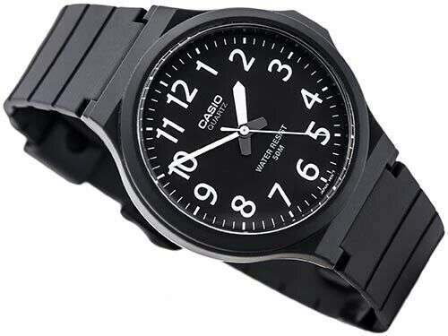 Casio Classic Quartz Easy Reader Watch with Resin Strap, Black (Model: MW-240-1BVCF)