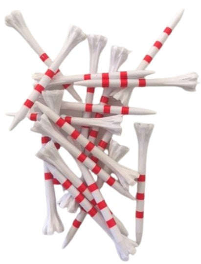 Zebra Long2 3/4" Rd/Wh Plastic Tee's 12 Pack