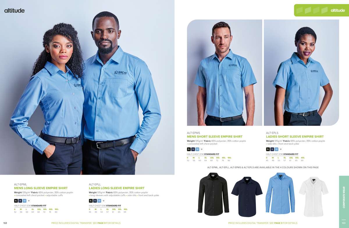 Mens Long Sleeve Empire Shirt