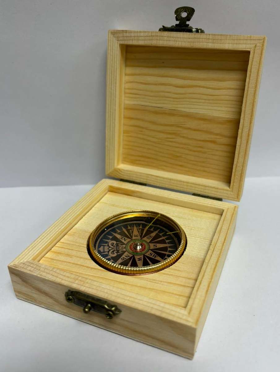- Compass in wooden box