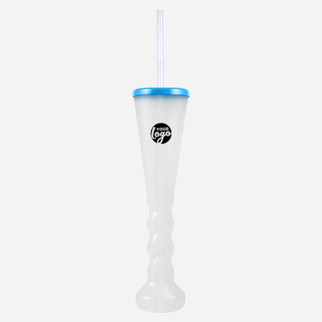 Swirl Yard Glass with Cap and Straw (Opaque )