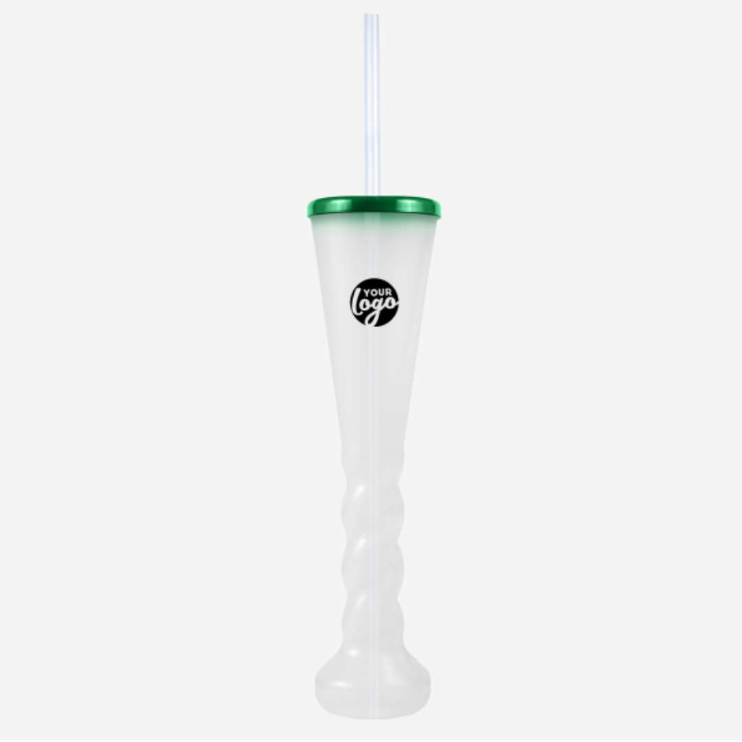 Swirl Yard Glass with Cap and Straw (Opaque )