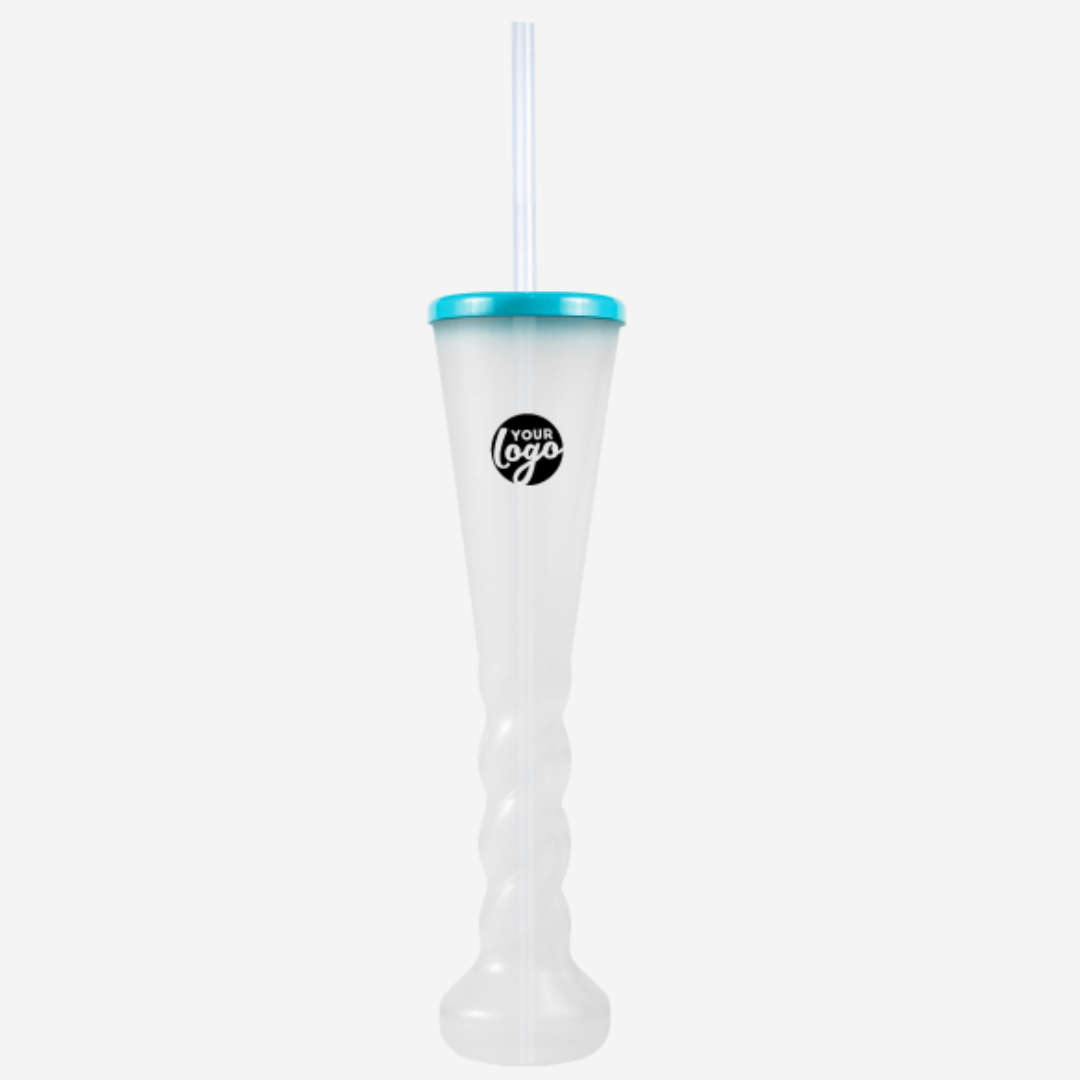 Swirl Yard Glass with Cap and Straw (Opaque )