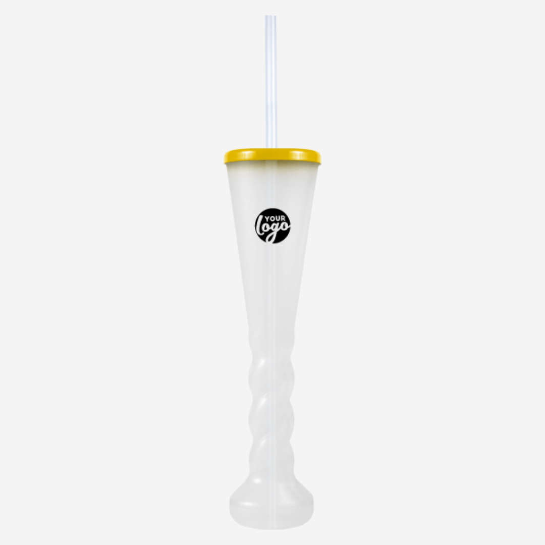 Swirl Yard Glass with Cap and Straw (Opaque )