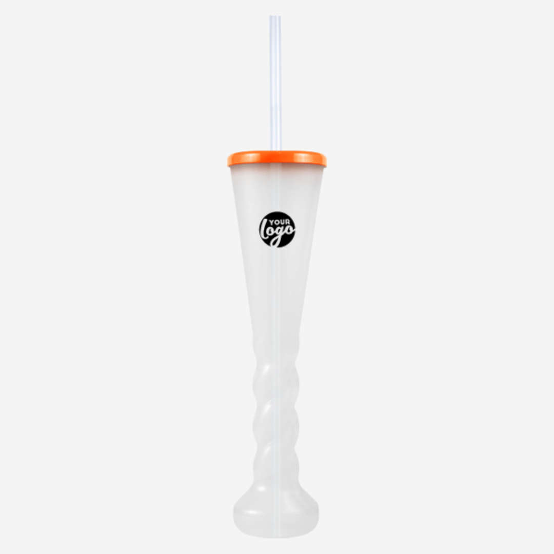 Swirl Yard Glass with Cap and Straw (Opaque )
