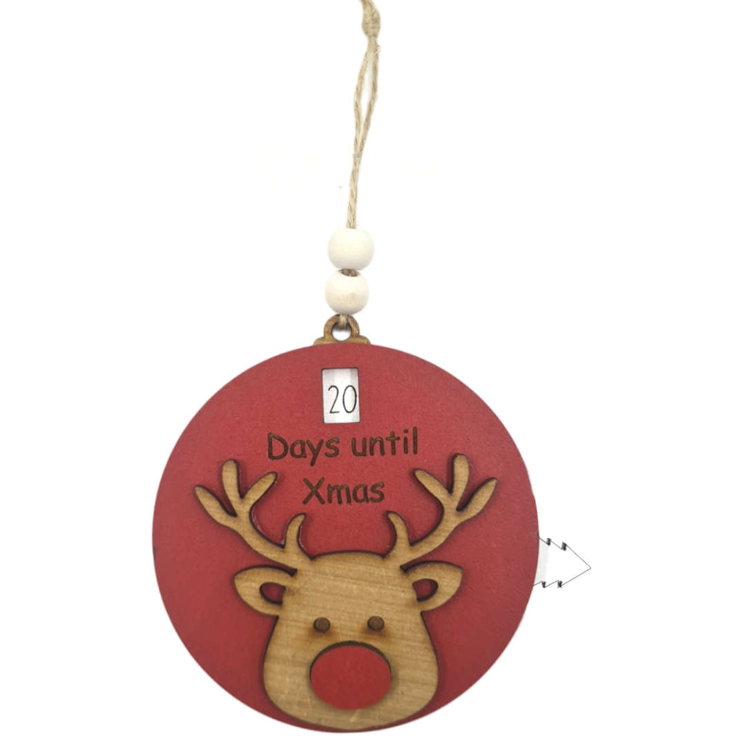 Countdown to Christmas Ornament Round Reindeer