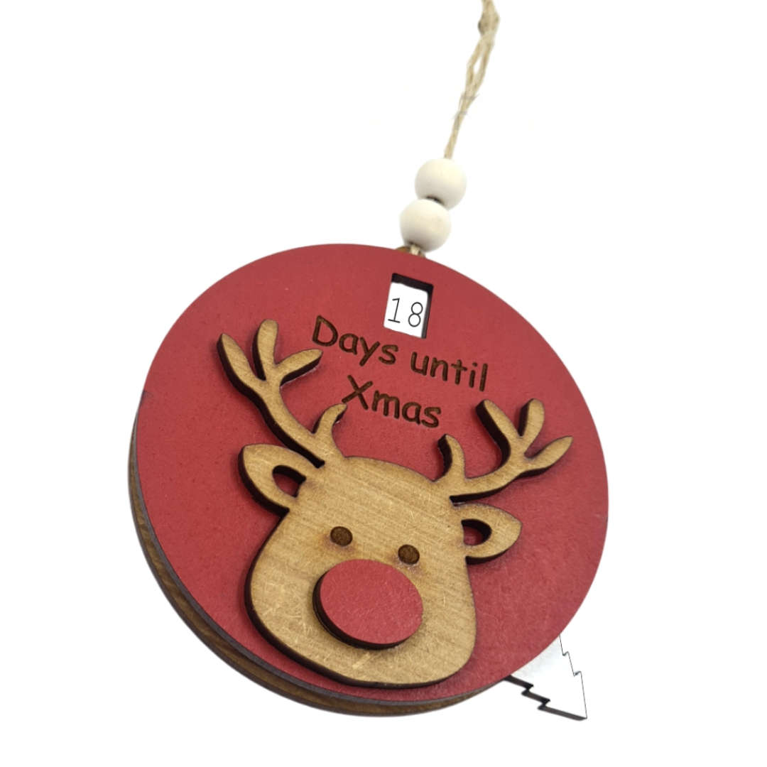 Countdown to Christmas Ornament Round Reindeer