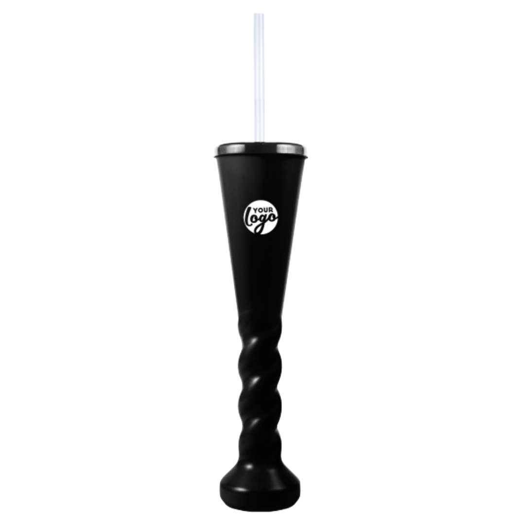 Swirl Yard Glass with Cap and Straw