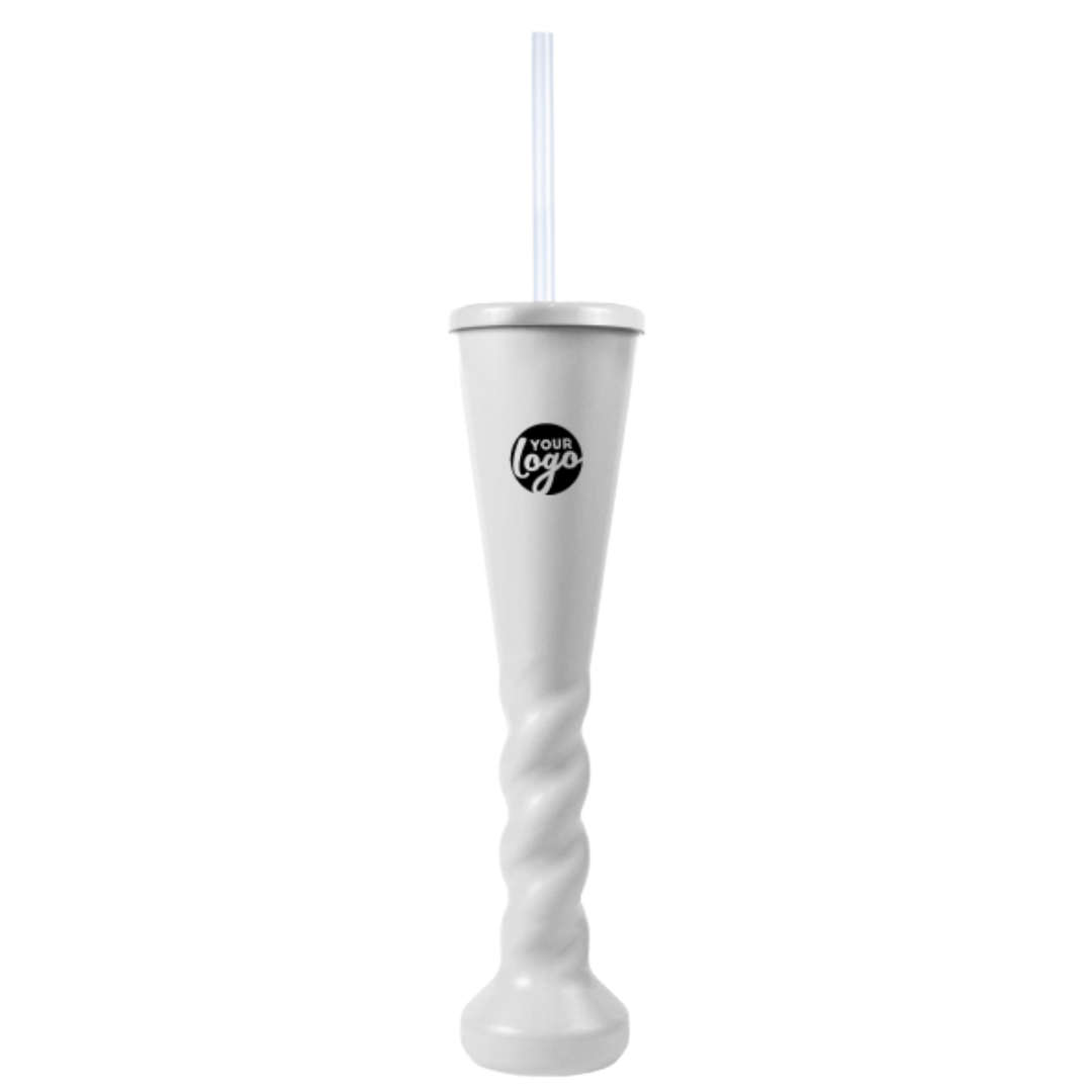 Swirl Yard Glass with Cap and Straw