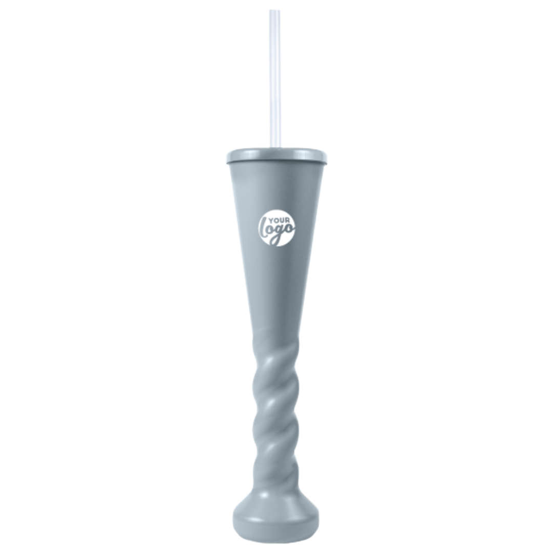 Swirl Yard Glass with Cap and Straw