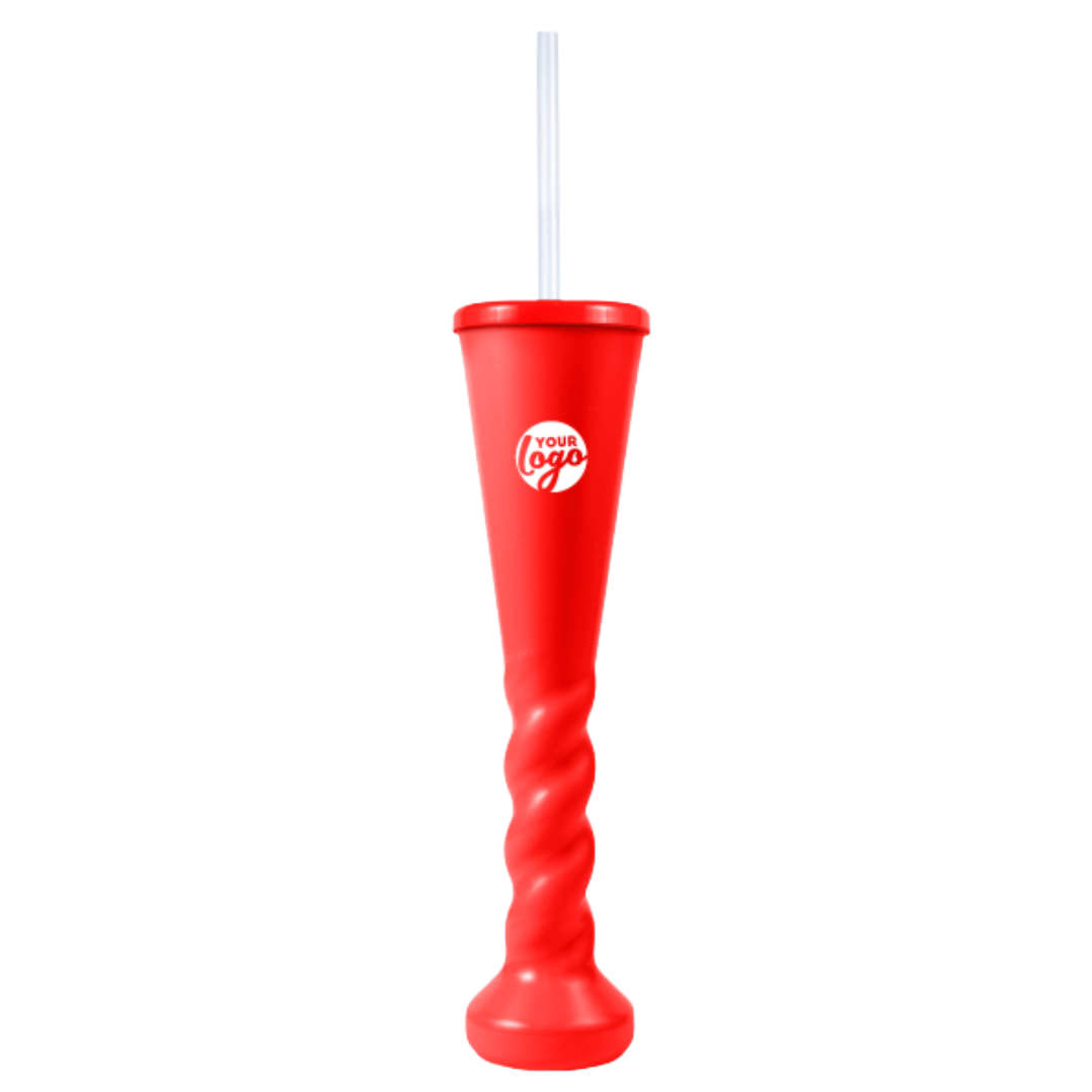 Swirl Yard Glass with Cap and Straw