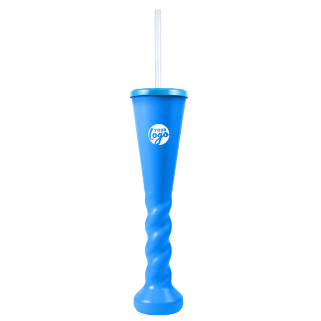 Swirl Yard Glass with Cap and Straw
