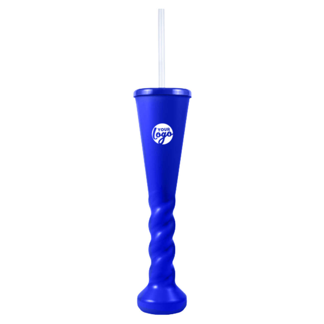 Swirl Yard Glass with Cap and Straw