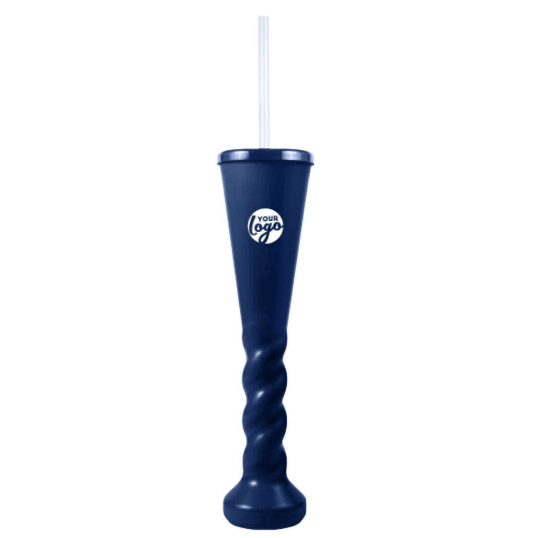 Swirl Yard Glass with Cap and Straw