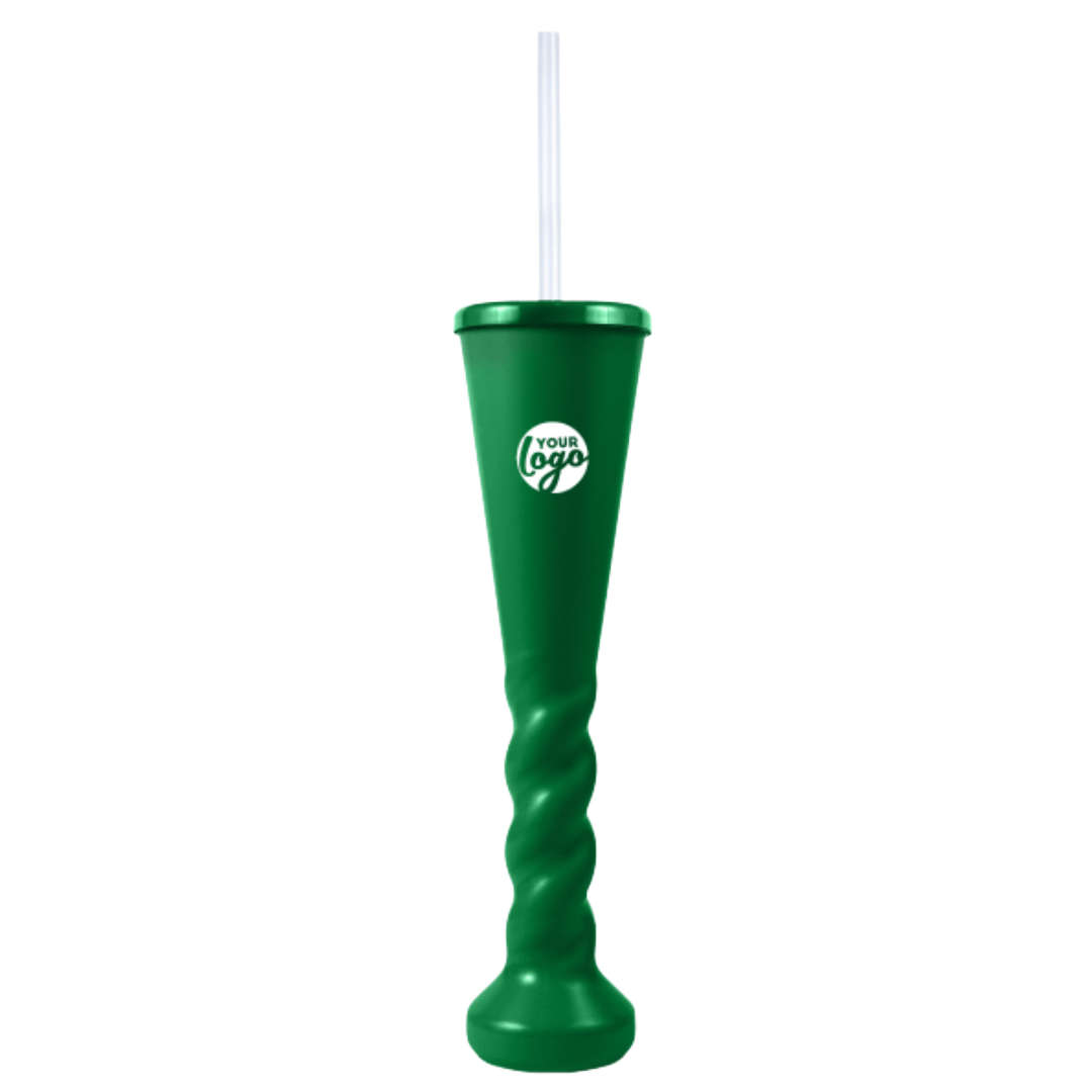 Swirl Yard Glass with Cap and Straw