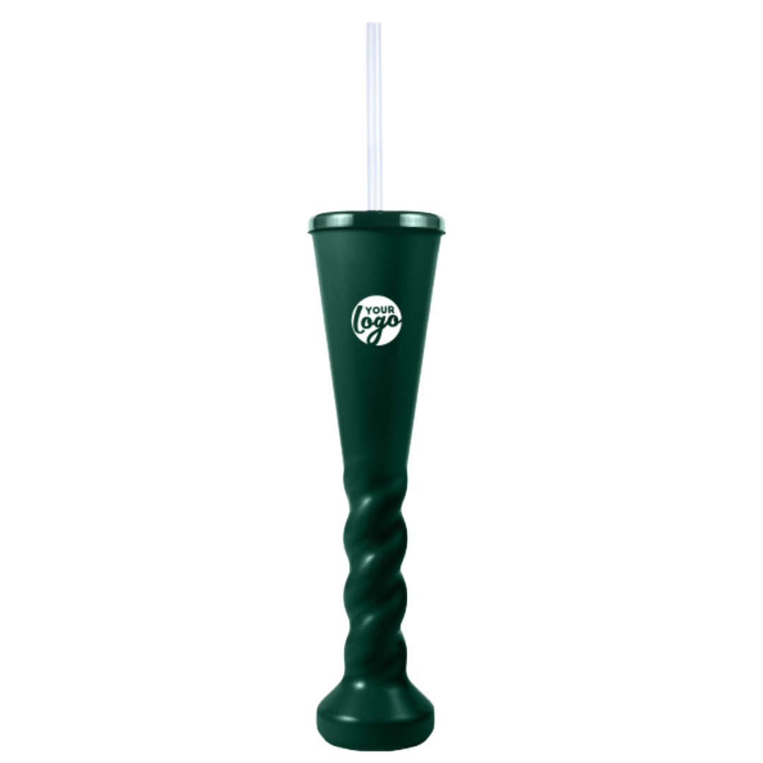 Swirl Yard Glass with Cap and Straw