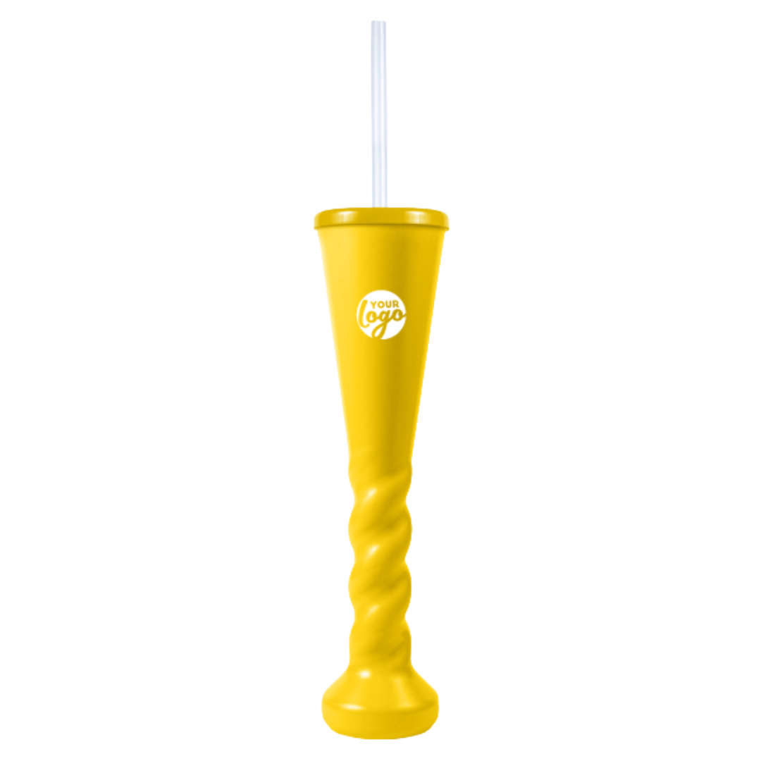 Swirl Yard Glass with Cap and Straw