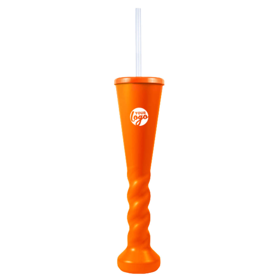 Swirl Yard Glass with Cap and Straw