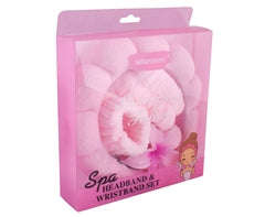 Spa Headband, Wristband & Hair Clip Set