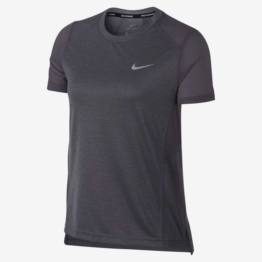 Women's Nike Miler Short-Sleeve Running Top - Gunsmoke - Medium