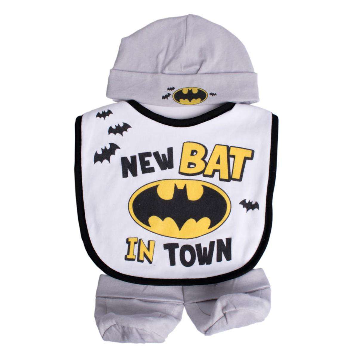 Batman Baby Beanie, Bib & Bootie Set
