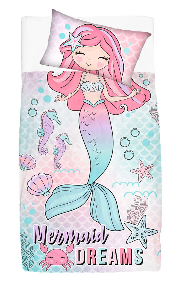 Mermaid Interactive Duvet Cover Set - Single