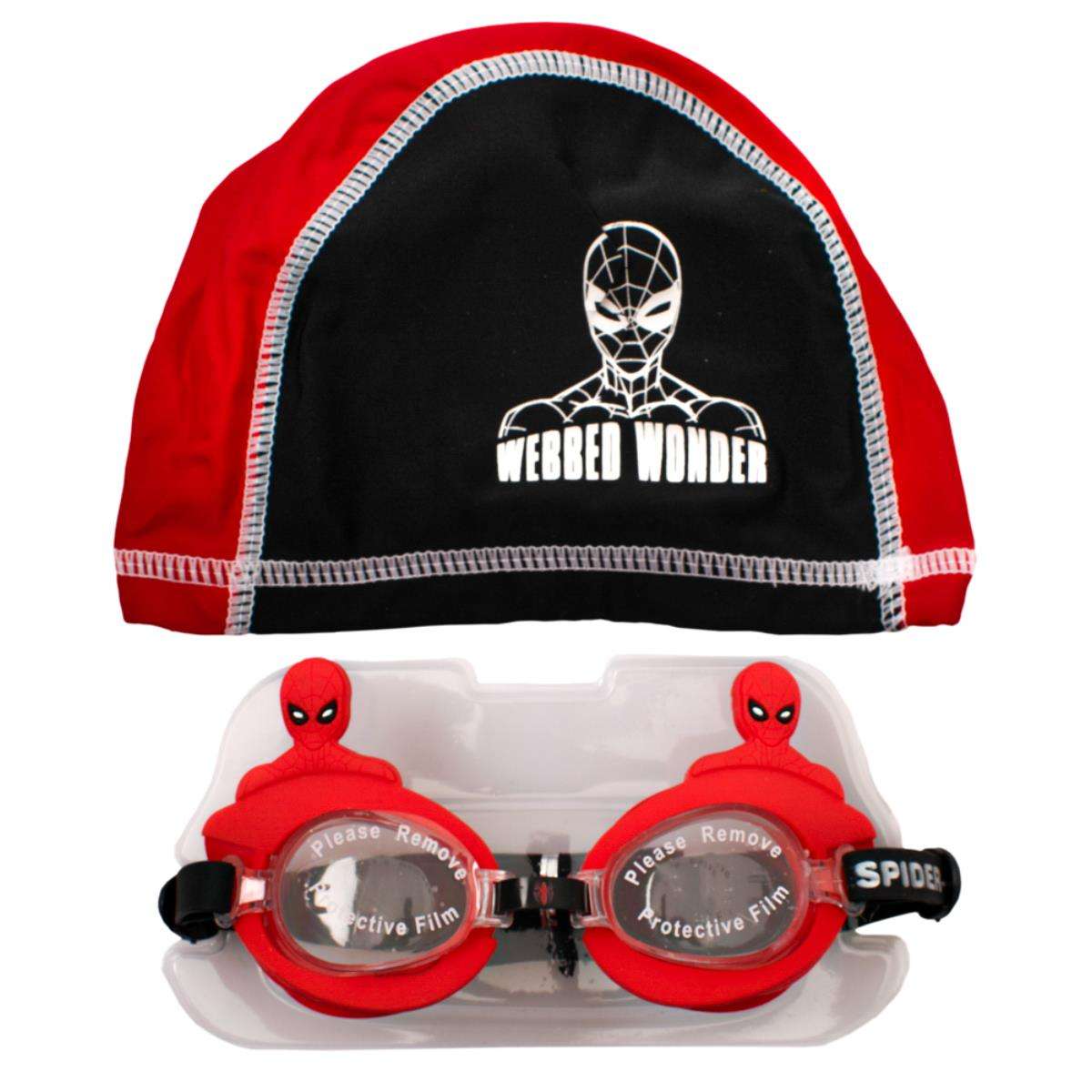 Spiderman Swimming Goggles & Cap