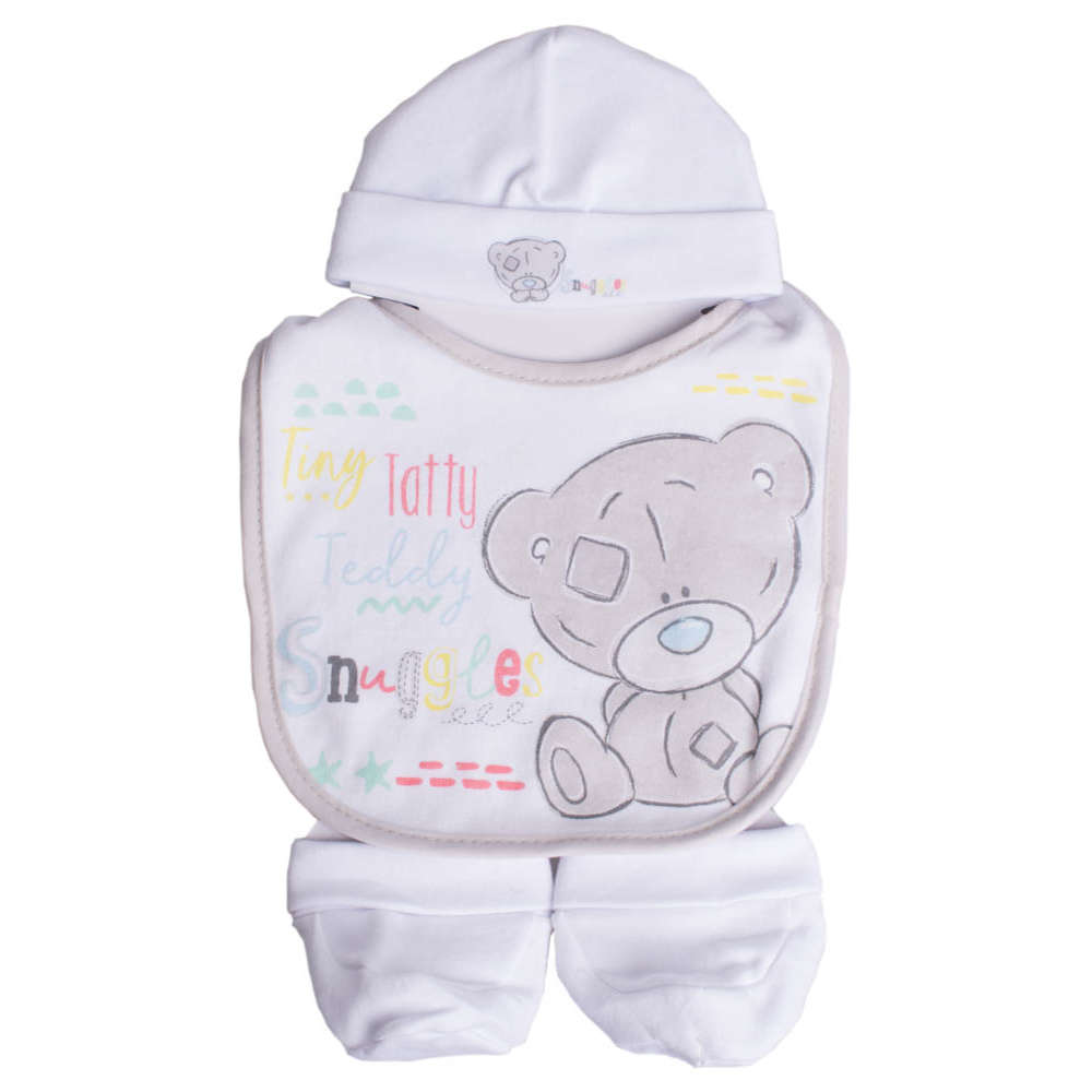 Tatty Teddy Baby Beanie, Bib & Bootie Set